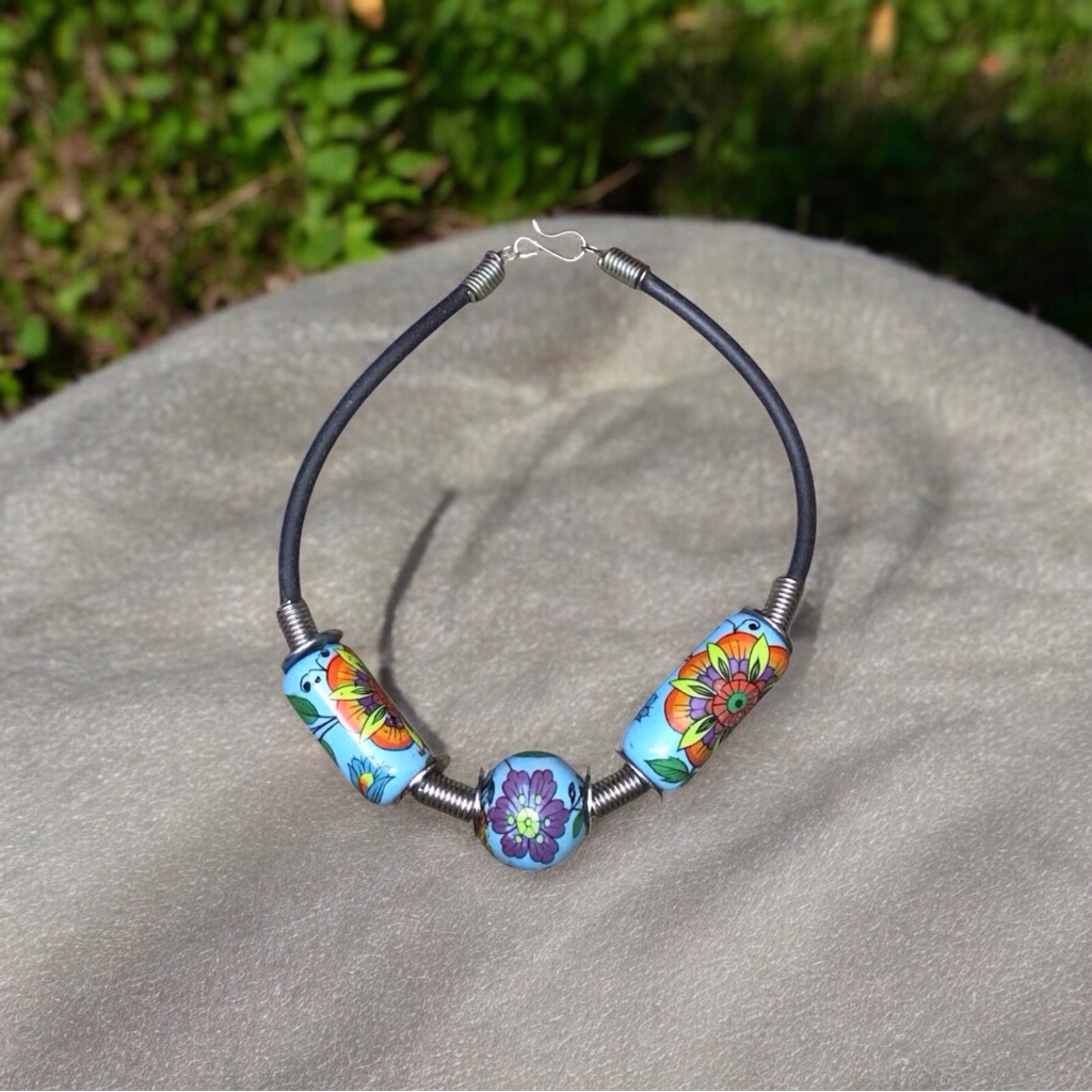 Vintage Cloisonne/ Ceramic Choker Necklace